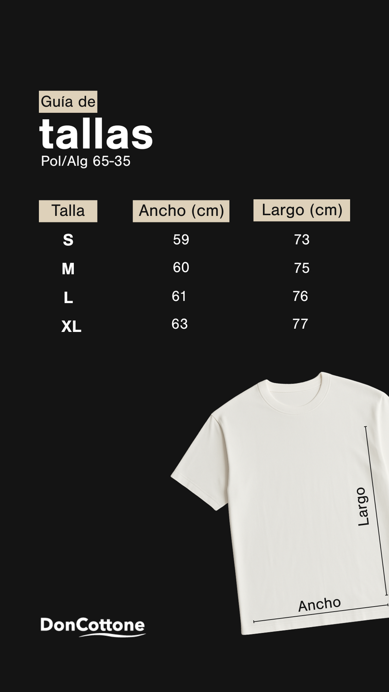 Size chart for Camiseta Aqua Vitae Hombre