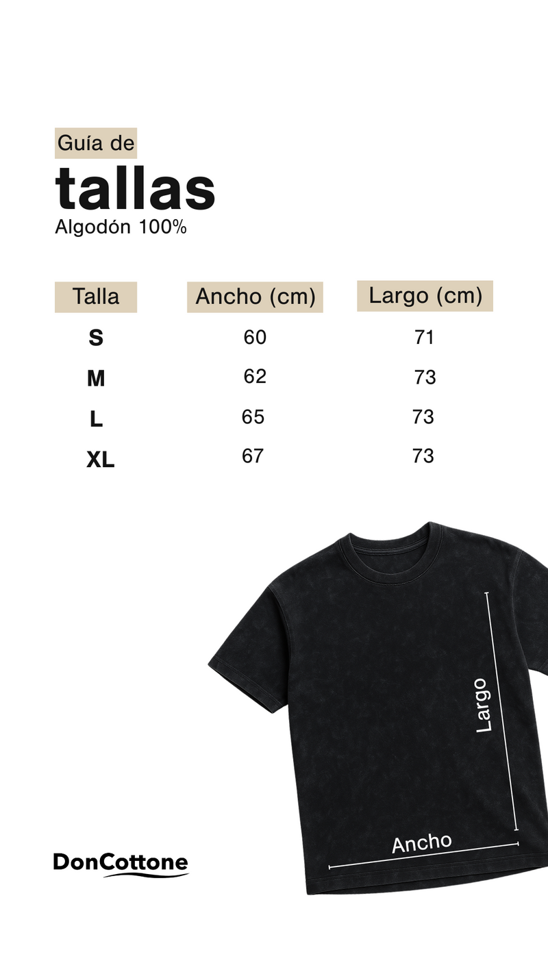 Size chart for Camiseta Cosmos Mujer